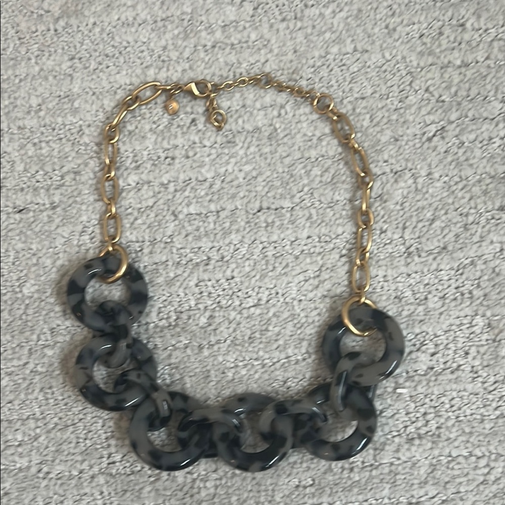 J. Crew Gold and Black Chain Necklace